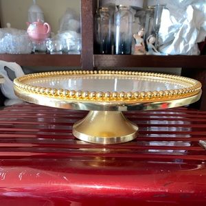 Gold cake stand candle holder